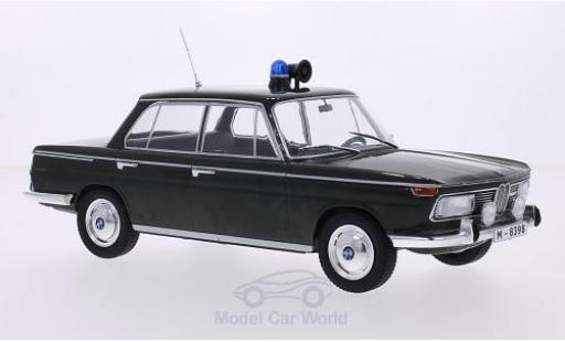 Bmw 2000 A 1/18 MCG TI (Typ 120) verde Polizei 1966 Türen und Hauben geschlossen modellino in miniatura