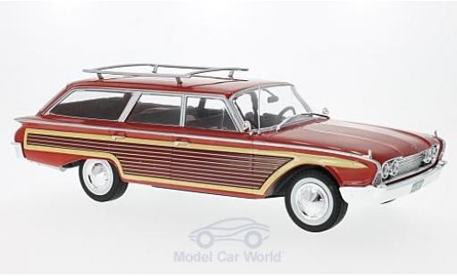 Ford Country Squire 1/18 MCG rosso/Holzoptik 1960 mit Dachreling modellino in miniatura