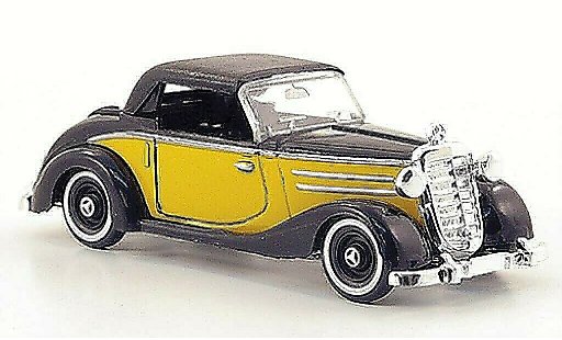 Mercedes 170 Cabriolet 1/87 Busch S Cabrio giallo/nero chiuso 1949 modellini auto