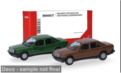 Modellini auto Mercedes 190 E (W201) gr&Atilde;&frac14;n/braun 1/87 Herpa MiniKit