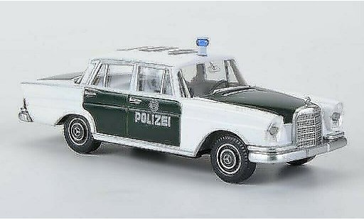 Mercedes 220 S 1/87 Wiking Polizia bianco/verde modellini auto