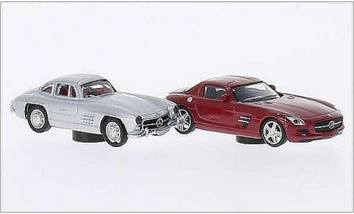 Mercedes 300 Base 1/87 Schuco grigio + SLS AMG rosso modellini auto