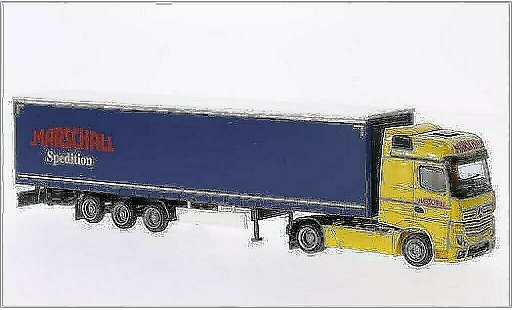 Mercedes Actros Bigspace 1/87 AWM 2 Big./Aerop. Marschall Mega-KSZ modellini auto