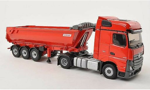 Mercedes Actros Bigspace 1/43 Eligor 2 rosso con Fruehauf Muldenkipper-Anhanger modellini auto