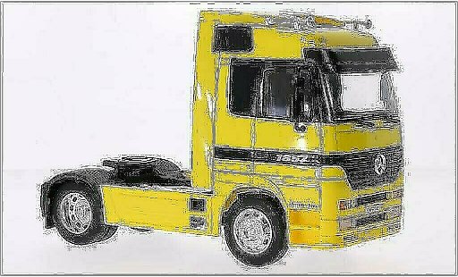 Mercedes Actros Base 1/32 Welly giallo modellini auto