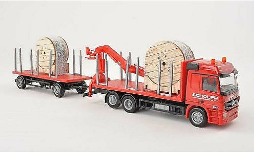Mercedes Actros Base 1/87 Herpa L 08 Scholpp Rungen-HZ con Kran e Ladung modellini auto