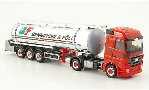 Mercedes Actros Base 1/87 Herpa LH 08 Benninger & Foll Lebensmittelchromtank-SZ modellini auto