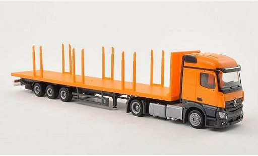 Mercedes Actros Streamspace 1/87 Herpa orange Lowliner-Rungen -SZ modellini auto