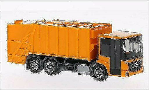 Mercedes Econic Mullwagen 1/87 Herpa Pressmullwagen orange modellini auto