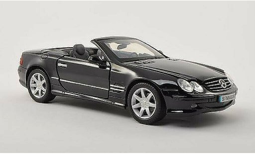 Mercedes Classe SL 500 1/18 Motormax nero con Klappcapote 2002 modellini auto
