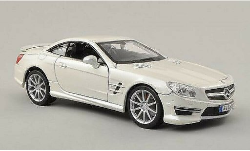Mercedes Classe SL 65 1/24 Burago AMG (R231) bianco capote chiuso modellini auto