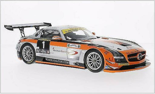 Mercedes SLS GT3 1/18 Minichamps AMG No.1 nero Falcon 24h Dubai 2013 modellini auto