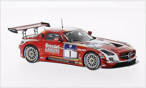 Mercedes SLS GT3 1/43 Spark AMG No.1 nero Falcon Team Reissdorf Alkoholfrei 24h Nurburgring 2014 /D.Arnold modellini auto