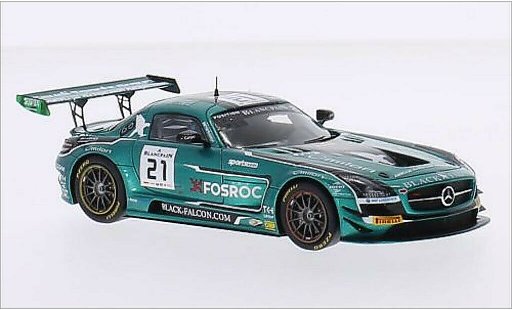 Mercedes SLS GT3 1/43 Spark AMG No.21 nero Falcon Racing 24h Spa 2015 /A.Al modellini auto
