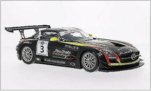 Mercedes SLS GT3 1/18 Minichamps AMG No.3 nero Falcon 24h Abu Dhabi 2013 modellini auto