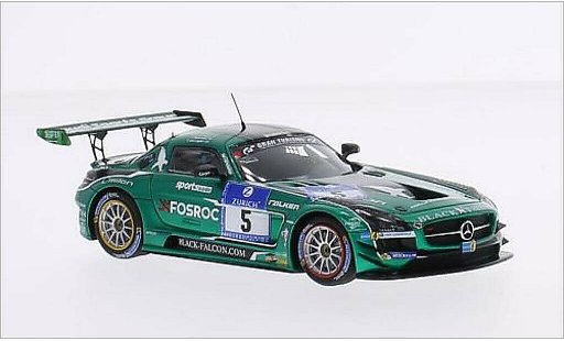 Mercedes SLS GT3 1/43 Spark AMG No.5 nero Falcon 24h Nurburgring 2015 modellini auto