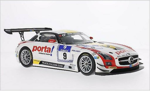 Mercedes SLS GT3 1/18 Minichamps AMG No.9 nero Falcon Porta 24h Nurburgring 2013 /K.Thiim modellini auto