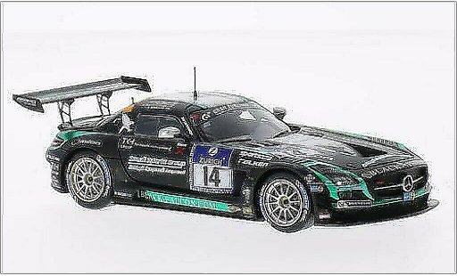 Mercedes SLS Coupe 1/43 Spark AMG No.14 nero Falcon 24h Nurburgring 2014 modellini auto
