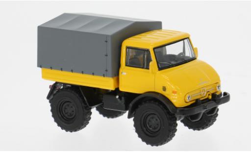 Mercedes Unimog 1/64 Schuco U406 gelb/grau 1:64 modellino in miniatura