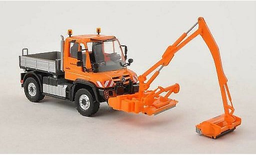Mercedes Unimog 406-425 1/87 Busch U430 pianale Strassenmeisterei con Mahwerk modellini auto