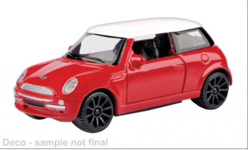 Mini Cooper 1/43 Motormax rot/weiss 1:43 modellino in miniatura