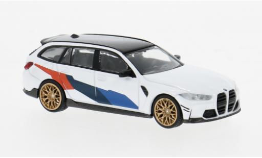 Bmw M3 1/64 Mini GT M Performance Touring weiss/Dekor 1:64 modellino in miniatura