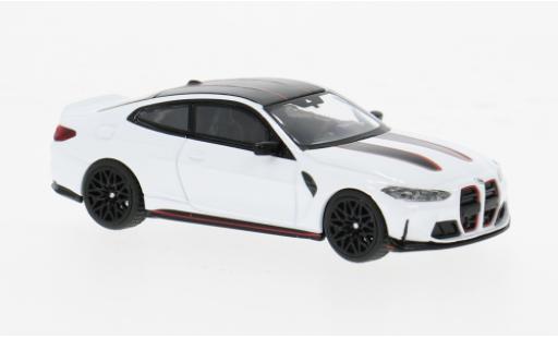 Bmw M4 1/64 Mini GT CSL (G82) weiss/schwarz 1:64 modellino in miniatura