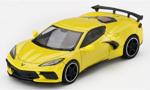 Chevrolet Corvette 1/64 Mini GT (C8) Stingray metallico giallo 2020 modellino in miniatura