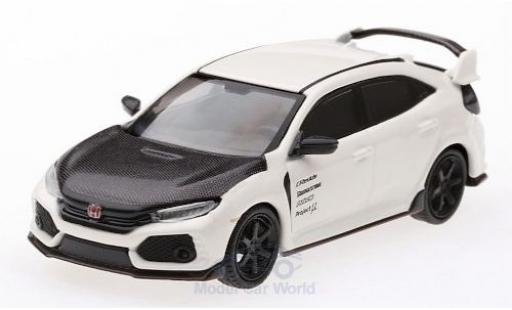 Honda Civic 1/64 Mini GT Type R (FK8) bianco/carbon RHD modellino in miniatura
