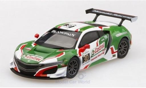 Honda NSX 1/64 Mini GT GT3 No.30 Castrol Racing Castrol 24h Spa 2018 R.Patrese/L.Depailler/E.Guerrieri/B.Baguette modellino in miniatura