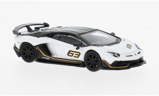 Lamborghini Aventador 1/64 Mini GT SVJ 63 weiss/schwarz 2022 1:64 modellino in miniatura