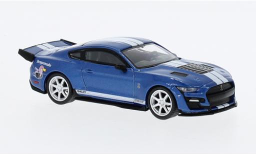 Shelby GT 500 1/64 Mini GT Ford Mustang Dragon Snake Concept metallise blu/bianco modellino in miniatura