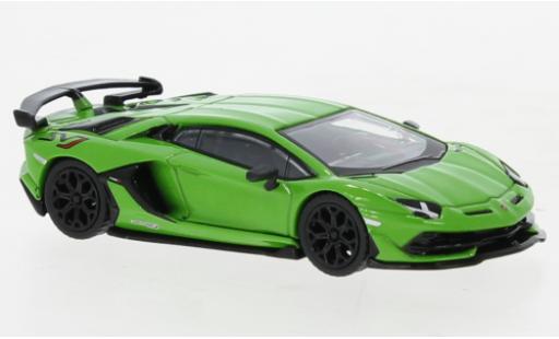 Lamborghini Aventador 1/64 Mini GT SVJ metallise la chaux modellino in miniatura