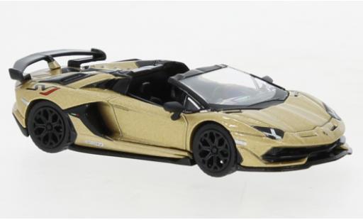 Lamborghini Aventador 1/64 Mini GT SVJ Roadster metallise beige modellino in miniatura