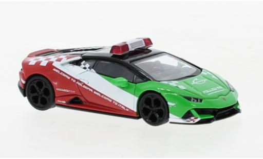 Lamborghini Huracan 1/64 Mini GT EVO Bologna Airport Follow-Me Car 2020 modellino in miniatura
