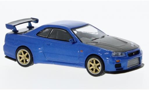 Nissan Skyline 1/64 Mini GT GT-R (R34) blu modellino in miniatura
