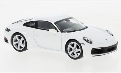Porsche 992 S 1/64 Mini GT 911  Carrera bianco modellino in miniatura