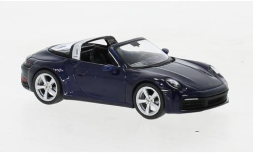 Porsche 992 Targa 1/64 Mini GT 911  4S metallise blu modellino in miniatura