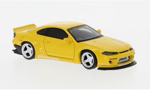 Nissan Silvia 1/64 Mini GT (S15) Rocket Bunny gelb 1:64 modellino in miniatura