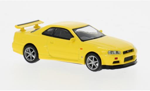Nissan Skyline 1/64 Mini GT GT-R (R34) V-Spec gelb 1999 1:64 modellino in miniatura