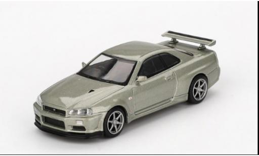 Nissan Skyline 1/64 Mini GT GT-R (R34) V-Spec II silber 2002 1:64 modellino in miniatura