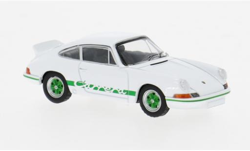 Porsche 911 1/64 Mini GT Carrera RS 2.7 weiss/grün 1973 1:64 modellino in miniatura