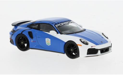 Porsche 911 1/64 Mini GT Turbo S blau/weiss 2023 1:64 modellino in miniatura
