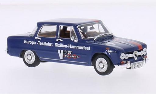 Alfa Romeo Giulia 1/43 Minichamps blu/Dekor 1970 Europe-Testfahrt Sizilien-Hammerfest modellino in miniatura