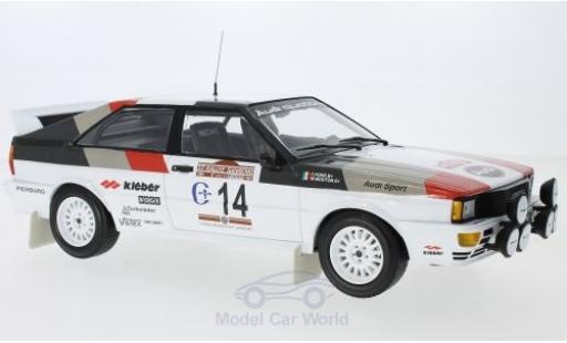 Audi Quattro 1/18 Minichamps quattro No.14 Sport Rallye WM Rallye San Remo 1981 M.Mouton/F.Pons modellino in miniatura