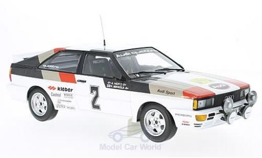 Audi Quattro 1/18 Minichamps quattro No.2 Sport Rallye WM Rallye Schweden 1981 H.Mikkola/A.Hertz modellino in miniatura