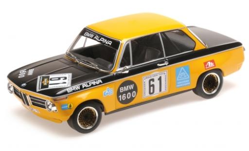 Bmw 1600 1/18 Minichamps -2 No.61 -Alpina 6h Nürburgring 1970 R.Herzog/N.Lauda modellino in miniatura