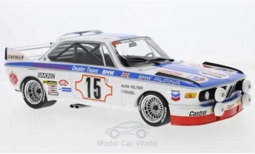 Bmw 3.0 S 1/18 Minichamps CSL No.15 Alpina 24h Spa 1973 A.Peltier/H.Menzel modellino in miniatura