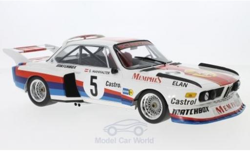 Bmw 3.5 1/18 Minichamps CSL No.5 Schnitzer Memphis Havirov International 1977 S.Manhalter modellino in miniatura