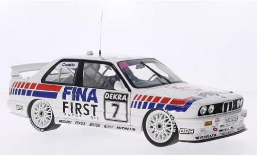 Bmw M3 1/18 Minichamps (E30) DTM No.7 Team FINA- Fina DTM Brünn 1992 J.Cecotto modellino in miniatura